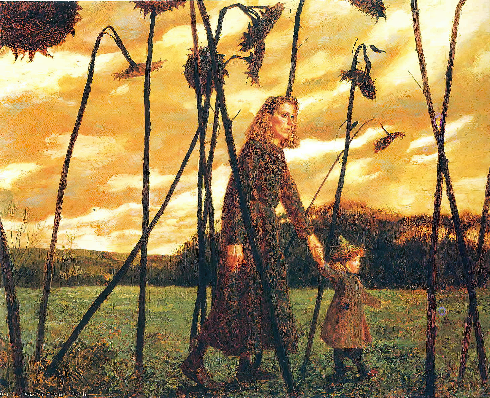 20 - 150x100, James Wyeth, Giuliana and the sunflowers, 1987-Upscaled-cgi-0.5x 20 - 150x100, James Wyeth, Giuliana and the sunflowers, 1987-Upscaled-cgi-0.5x